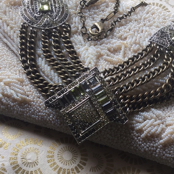 C+I Art Deco Chain Swag Statement Necklace - Picture 2 of 6